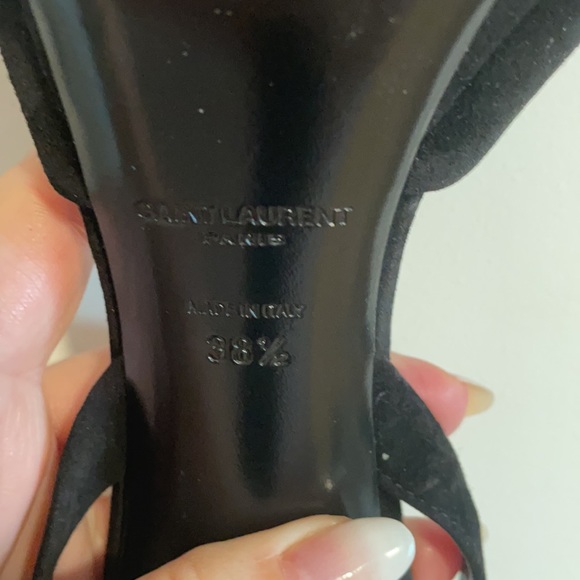 Saint Laurent Paris Platform Ankle Tie Heels - Picture 6 of 8